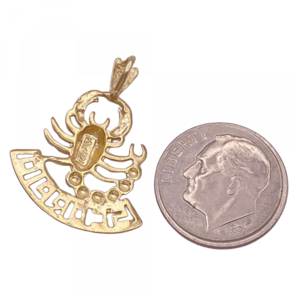 Scorpio Zodiac Pendant Charm 14K Gold Michael Anthony