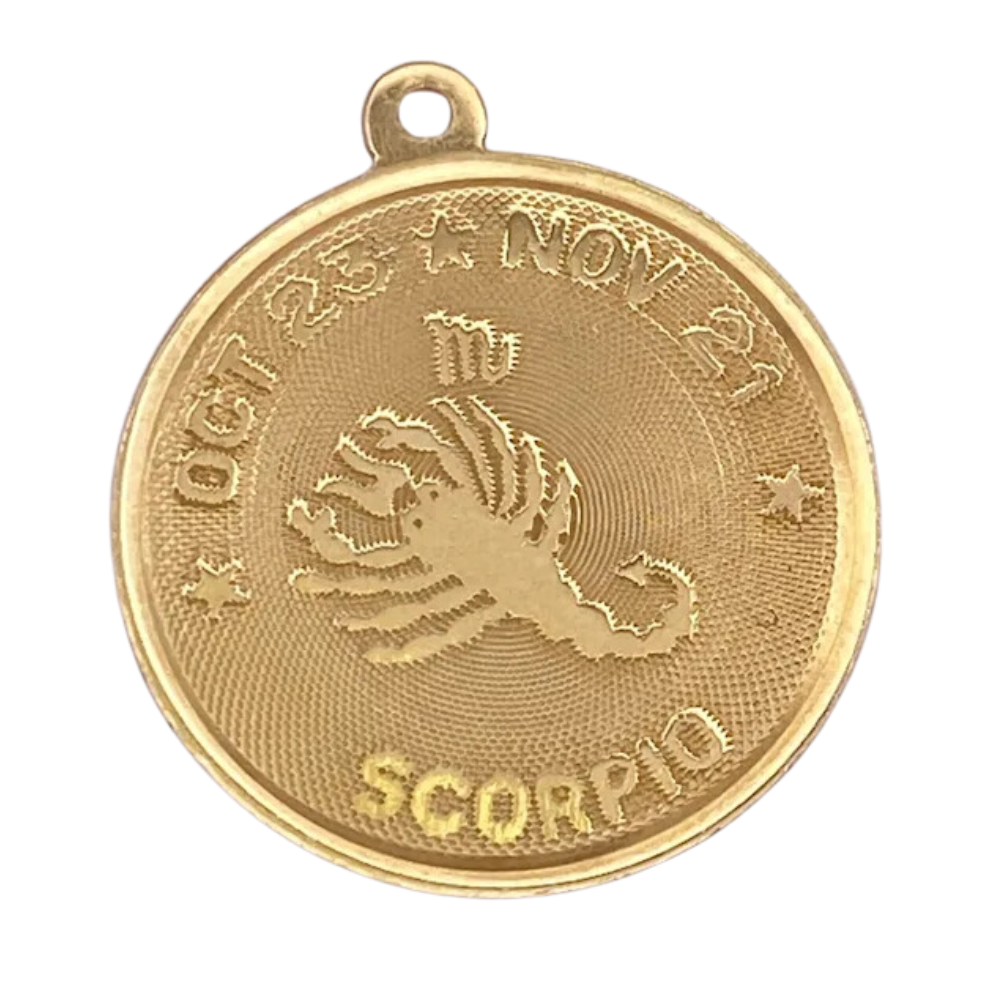 Scorpio Zodiac Vintage Charm 14K Gold
