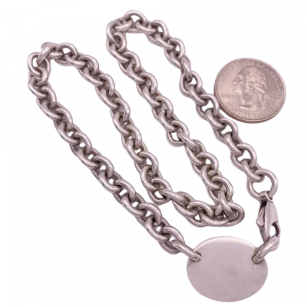 Tiffany & Co Return to Tiffany Oval Tag Necklace Sterling Silver (1)