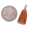 Vintage Carved Coral Buddha Charm 14K Yellow Gold (1)