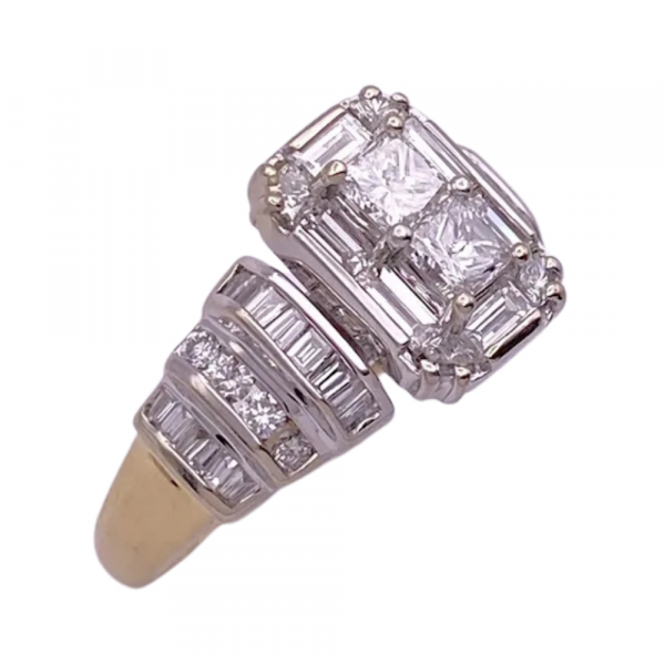 1.30ctw Fancy Cut Assortment Diamond Ring 14K White & Yellow Gold (1)