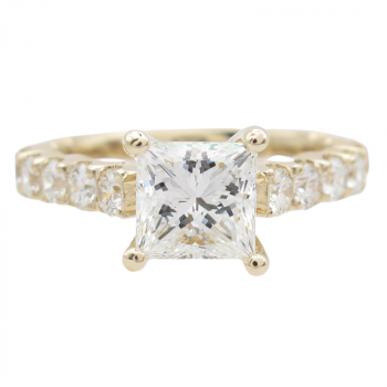 2.25ctw Princess Diamond Engagement Ring GIA Certified