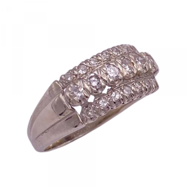 .32ctw 3 Row Diamond Band Ring 14K White Gold (1)