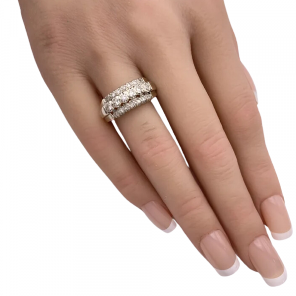 .32ctw 3 Row Diamond Band Ring 14K White Gold (3)
