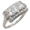 Art Deco Carre Diamond Platinum Ring East to West Angle (1)