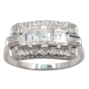 Art Deco Carre Diamond Platinum Ring East to West Straight (1)