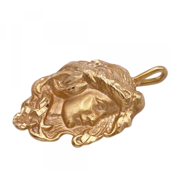 Art Nouveau Style Vintage Pendant 14K Yellow Gold (1)