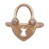 Diamond Accent Padlock Ring 14K Two-Tone Gold