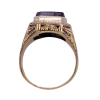 Hand Crafted Men's Onyx Signet ring 14K Two Tone Gold (1)