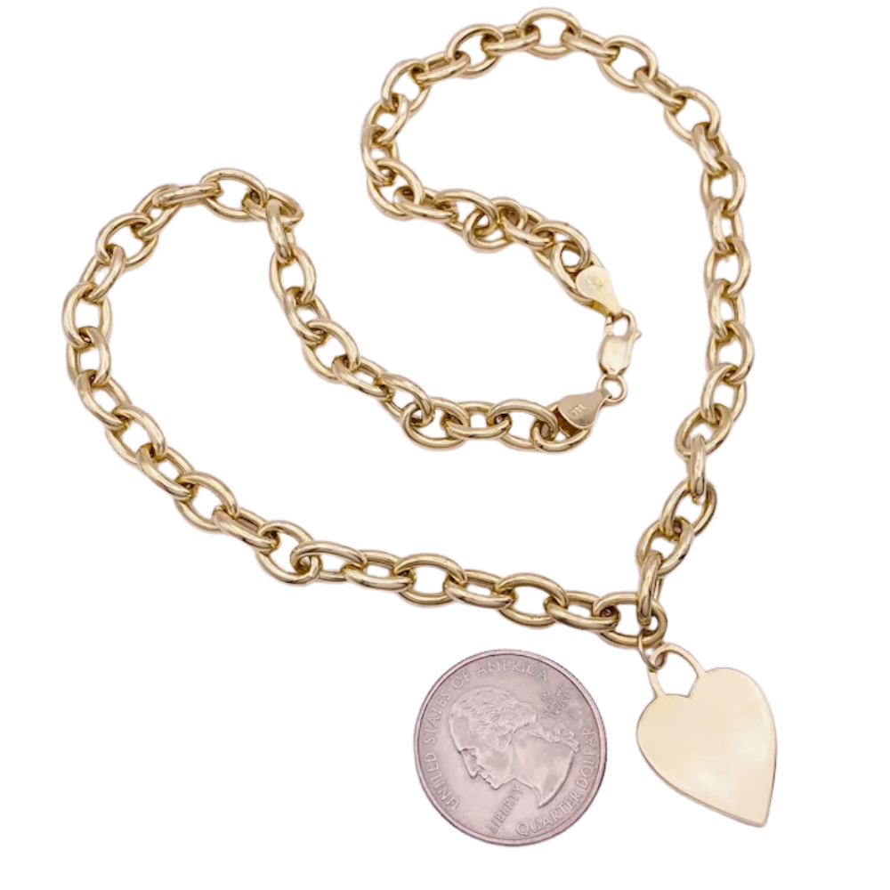 Heart tag necklace gold discount