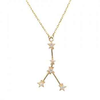 Zodiac Cancer Constellation Necklace Yellow Gold
