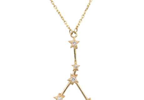 Zodiac Cancer Constellation Necklace Yellow Gold