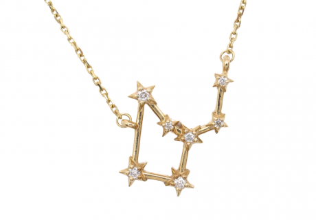 Zodiac Virgo Constellation Necklace Yellow Gold