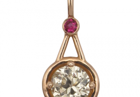 1.50 carat champagne diamond rose gold necklace close