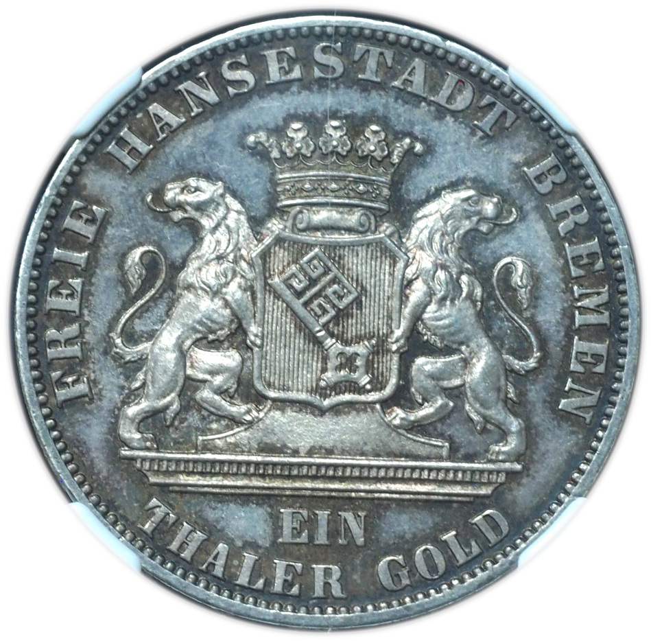 Proof 1865-B Germany Taler Bremen Shooting Festival PF65 NGC
