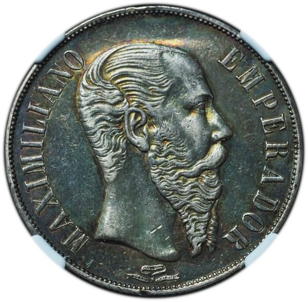 1866-Mo Mexico Peso Maximillian AU Details NGC