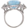 16.71ctw Aquamarine and Diamond Statement Ring 14K White Gold Profile