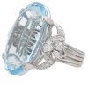 16.71ctw Aquamarine and Diamond Statement Ring 14K White Gold Side