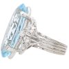 16.71ctw Aquamarine and Diamond Statement Ring 14K White Gold Side Profile