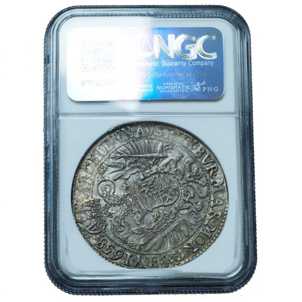 1658-KB Hungary Taler Ferdinand III MS62 NGC