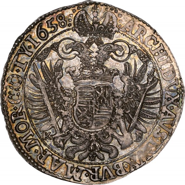 1658-KB Hungary Taler Ferdinand III MS62 NGC