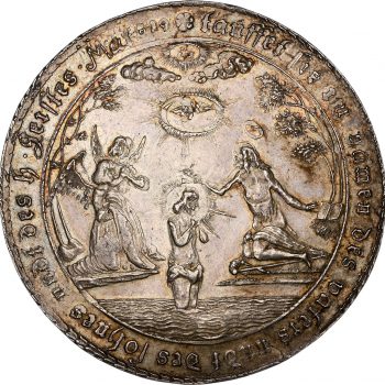 1680s Germany Baptismal 2 Taler Harz AU58 NGC