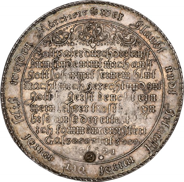 1680s Germany Baptismal 2 Taler Harz AU58 NGC