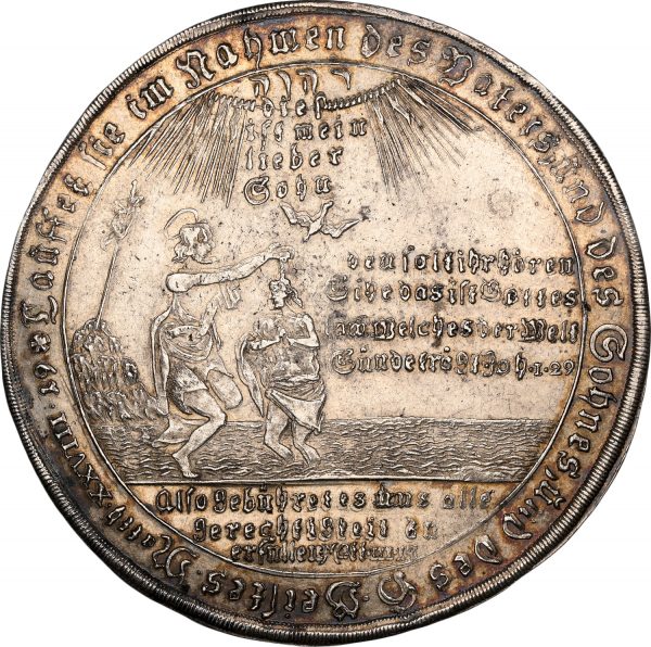 1741-IBH Harz Baptismal Taler AU58 NGC