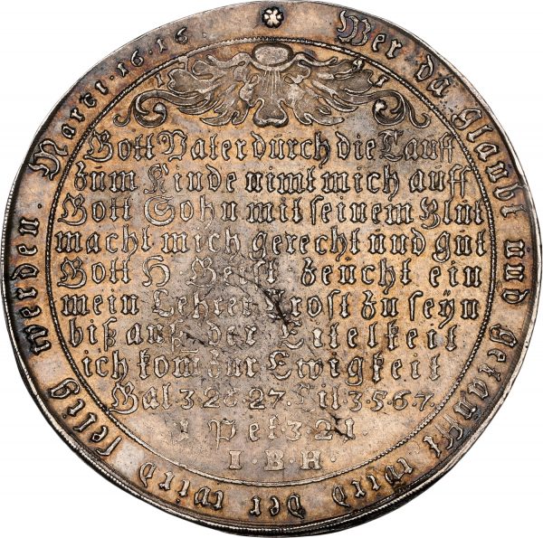 1741-IBH Harz Baptismal Taler AU58 NGC