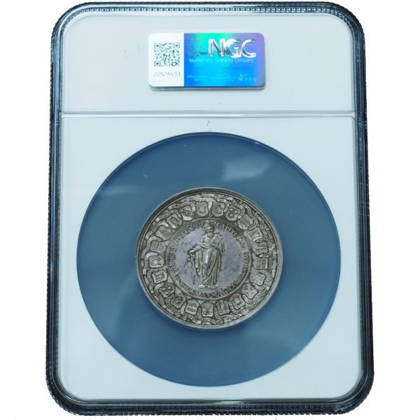 Write an seo optimized short blog using bullet points for 1801 Muenster Sede Vacante Silver Medallic Taler MS63 NGC Top Pop
