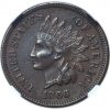 1866 Indian Head Penny AU53 BN NGC