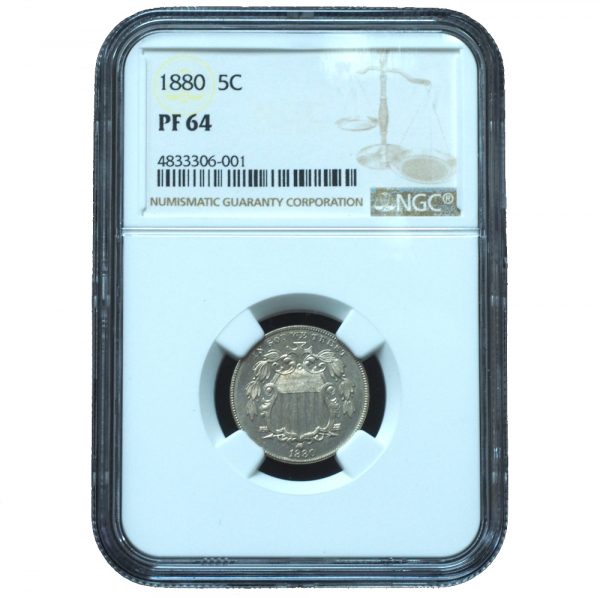 1880 Shield Nickel Proof PR64