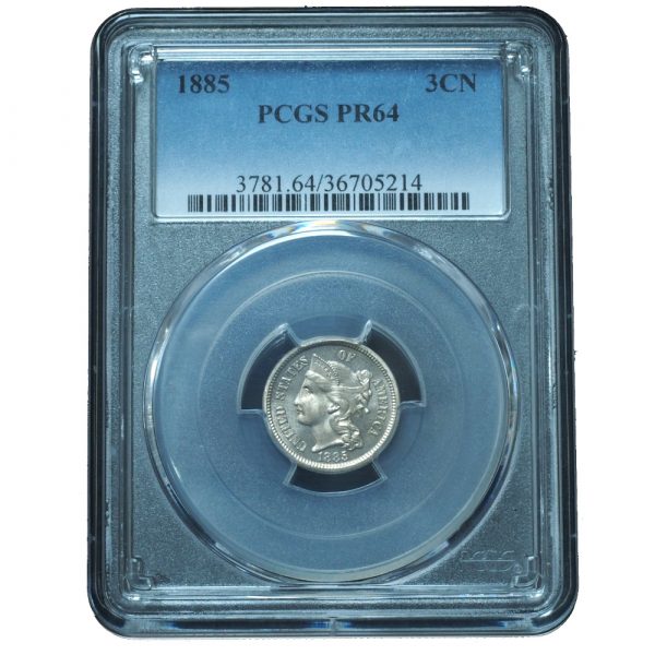 1885 Three Cent Nickel Proof PR64 PCGS