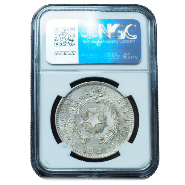 1889 Paraguay Peso MS62 NGC