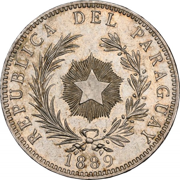 1889 Paraguay Peso MS62 NGC