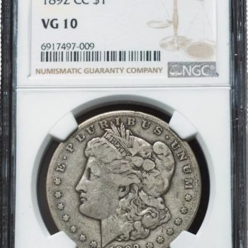 1892-cc morgan silver dollar