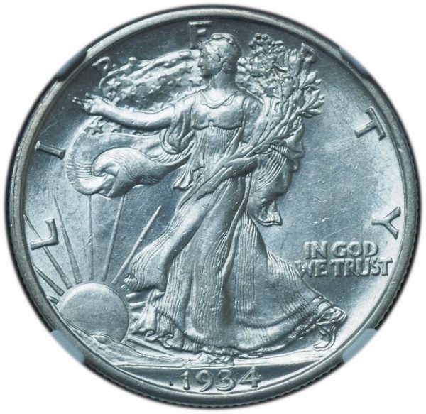 1934-S Walking Liberty Half Dollar AU58 NGC