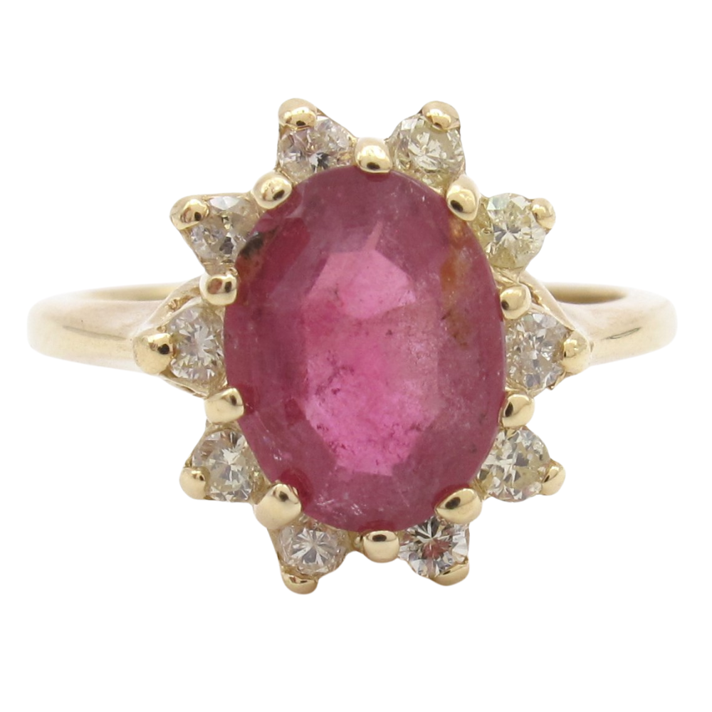 2.28ct Ruby Ring with Diamond Halo