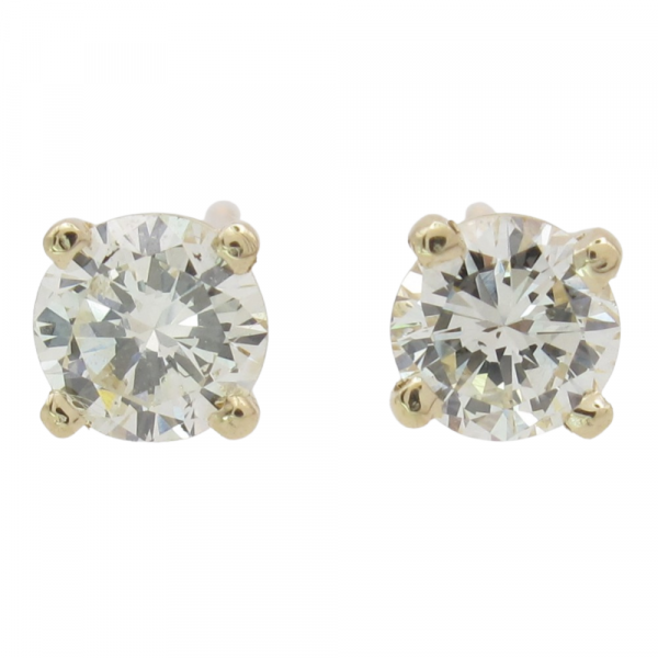 Diamond Solitaire Stud Earrings 0.64 ct