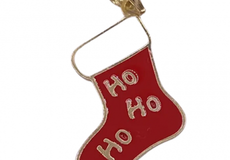 Enameled Christmas Stocking Charm or Pendant 10K (2)