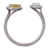 White Yellow Diamond Toi Et Moi Halo Ring Profile