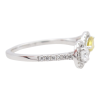 White Yellow Diamond Toi Et Moi Halo Ring Side