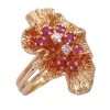 0.87ctw Ruby & Diamond Cocktail Ring 14K side