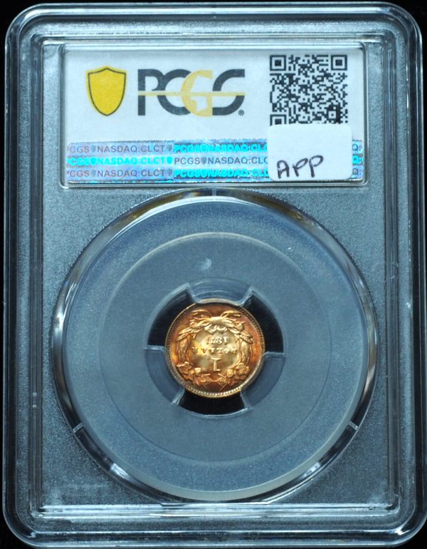 1874 $1 Gold Indian Princess MS64 PCGS Beautifully Toned