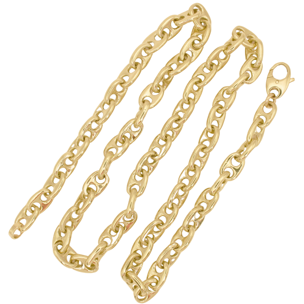 Anchor Link Solid Chain 14K Yellow Gold