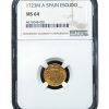 1723-M A Spain Escudo Gold MS64 NGC Top Pop