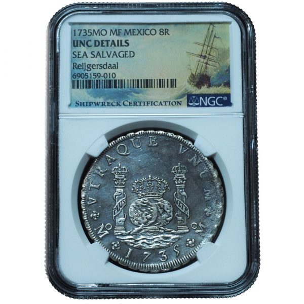 1735-Mo MF 8 Reales Reijgersdaal Ship Wreck UNC NGC
