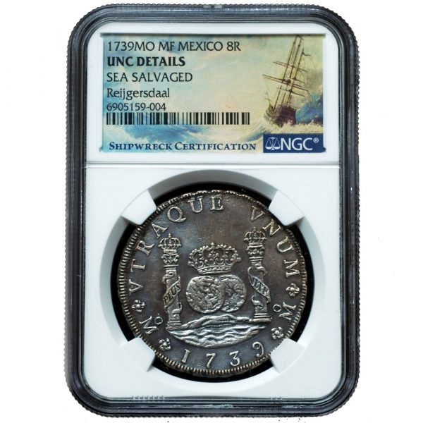 1739-Mo MF 8 Reales Reijgersdaal Ship Wreck UNC NGC