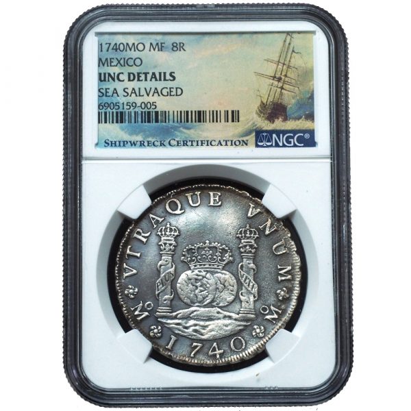 1740-Mo MF 8 Reales Reijgersdaal Ship Wreck UNC NGC