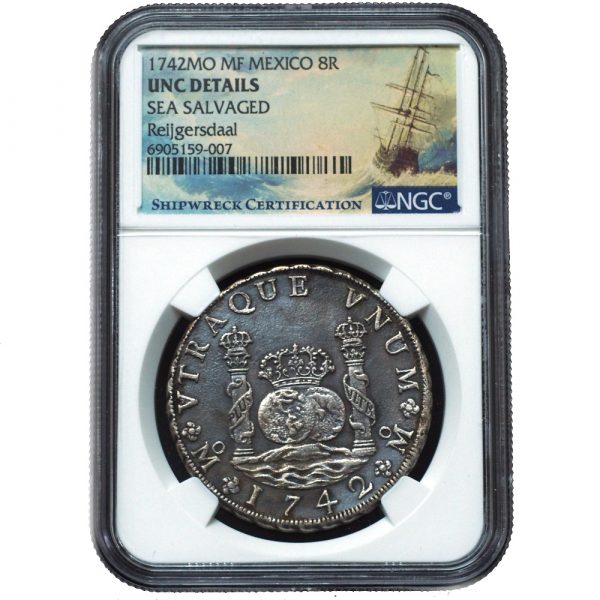 1742-Mo MF 8 Reales Reijgersdaal Ship Wreck UNC NGC